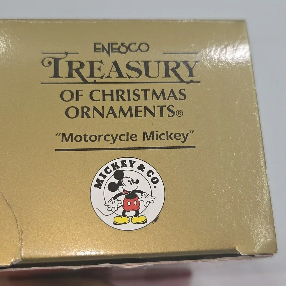 VTG 1996 Enesco Treasury Christmas Ornament Motorcycle Mickey Mouse Pluto...